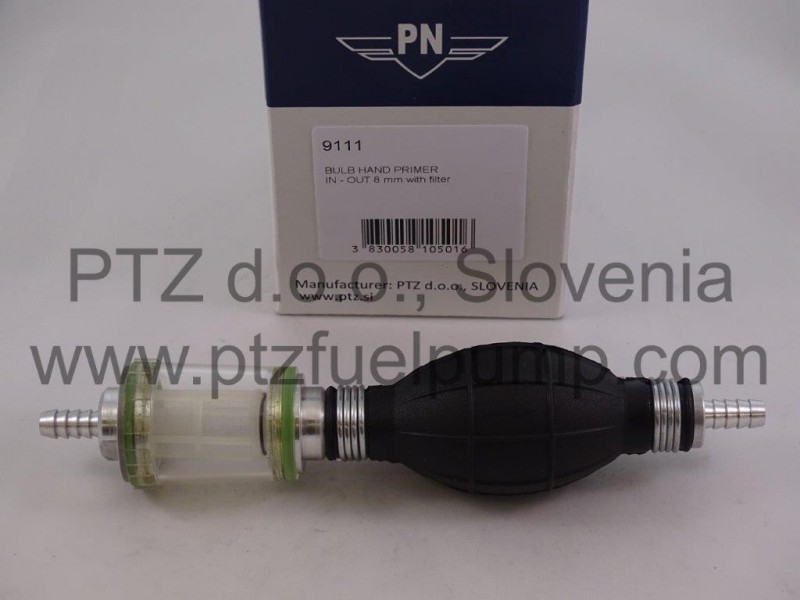 Pompe d'amorçage Fi 8mm+Filtre - 8mm - PN 9111 